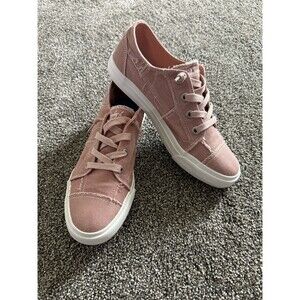 Blowfish Malibu Womens Pink Distressed Low Top Lace-Up Sneakers White Sole